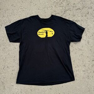 Zombie Beach Black Yellow Graphic T-Shirt Men's Crew Neck Short Sleeve